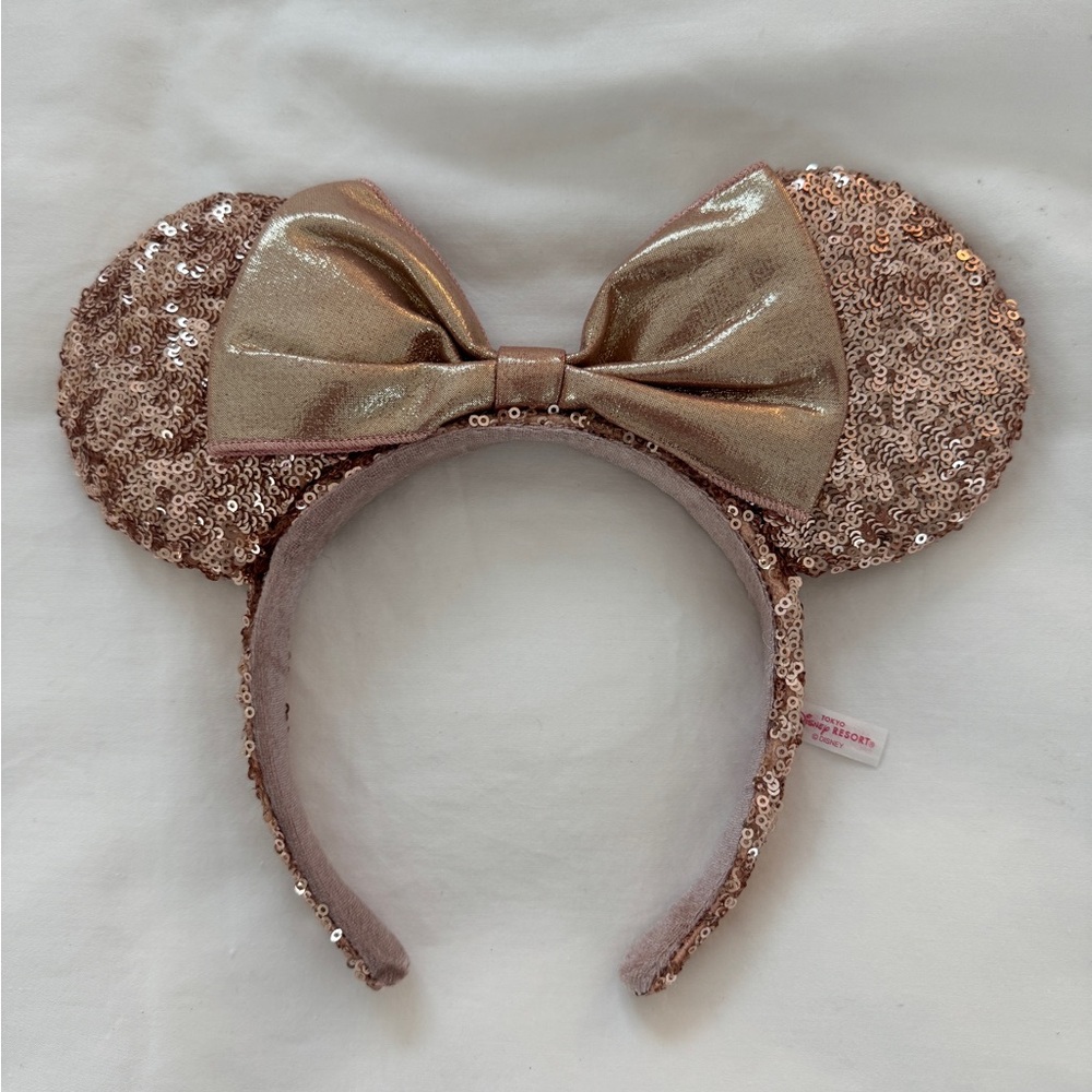 Tokyo Disney Rose Gold Sequin Minnie Mouse Ears Headband